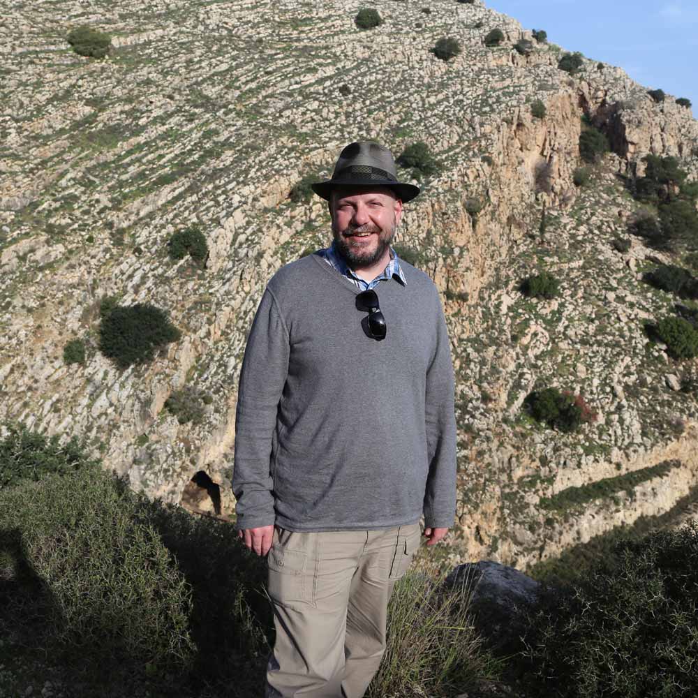 John Hawks at Qafzeh Cave, Israel